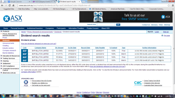 Company Announcements, Dividend payouts & holidays (5)